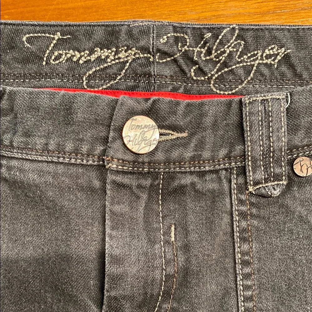 Tommy Hilfiger black/Gray Denim Skirt Y2k - Picture 2 of 8